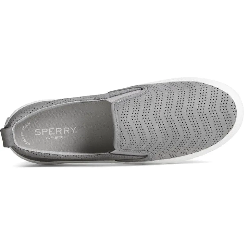 SPERRY CREST TWIN GORE PERFORIERTER LEDER-SLIP-ON-SNEAKER FÜR DAMEN - ENDVERKAUF!