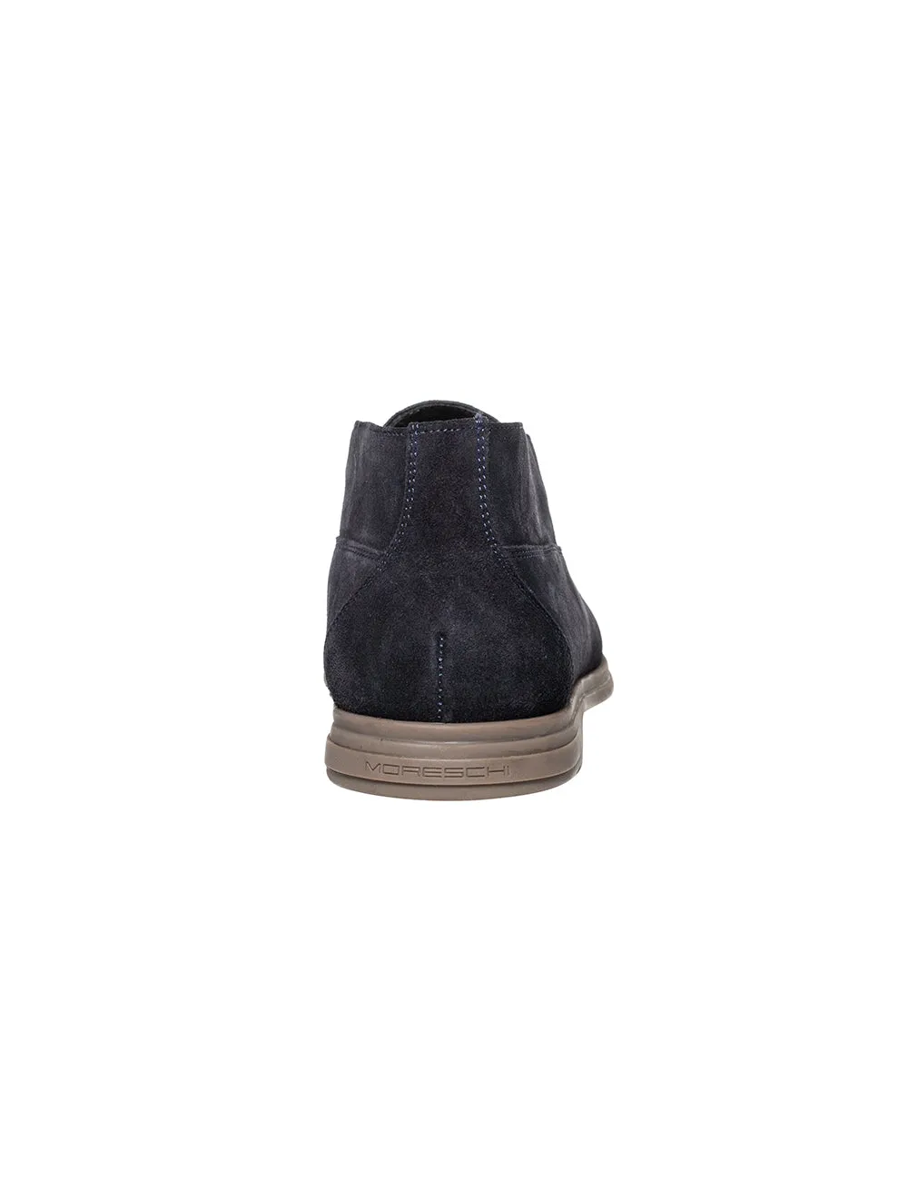 Wildleder-Kalbsleder Knöchelstiefel Marineblau