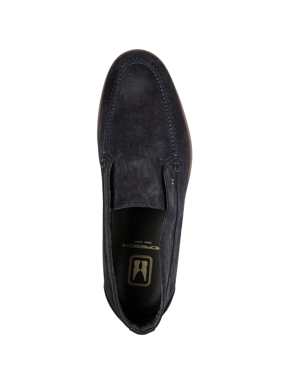 Wildleder-Kalbsleder Knöchelstiefel Marineblau