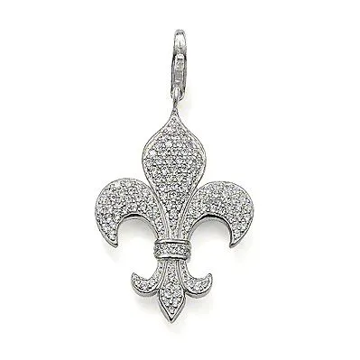 Thomas Sabo Kubik-Zirkonia Fleur-de-Lis Sterling Silber Anhänger T0043-051-14