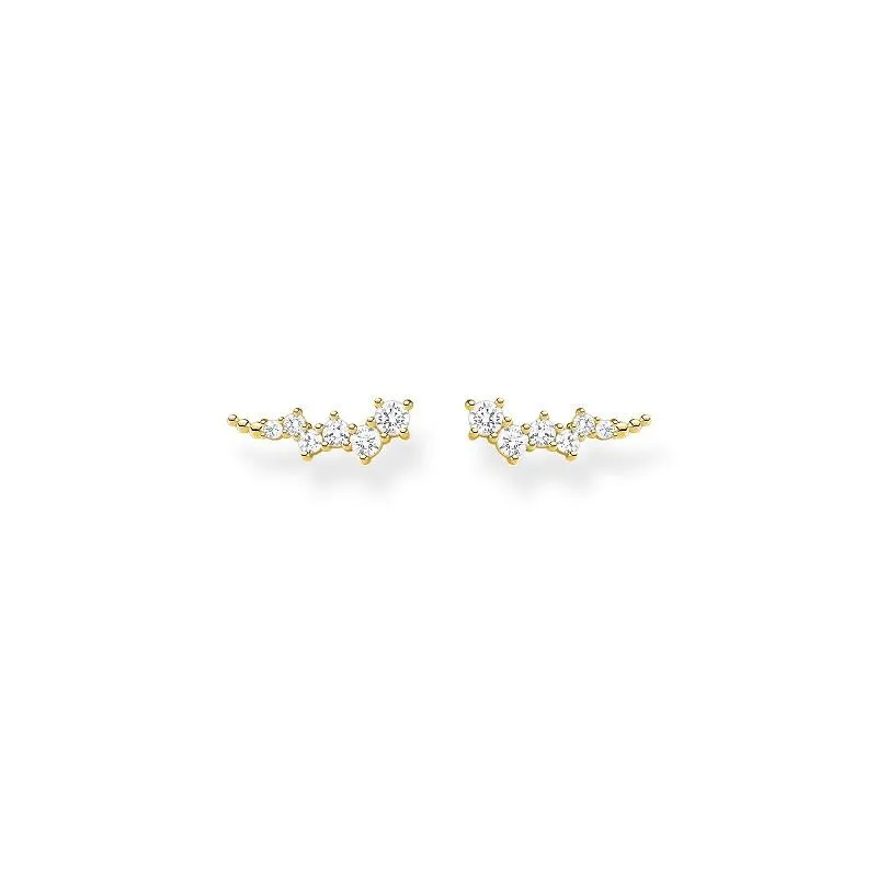 Thomas Sabo Schmuck Thomas Sabo Charm Club Sterling Silber Goldplattiert Weiße Steine Ohrstecker Ohr Climber