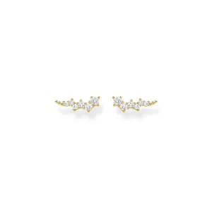 Thomas Sabo Schmuck Thomas Sabo Charm Club Sterling Silber Goldplattiert Weiße Steine Ohrstecker Ohr Climber