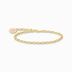 Thomas Sabo Schmuck Thomas Sabo Charmista Mitglied Charme Armband mit rosa Münze aus vergoldetem Sterlingsilber