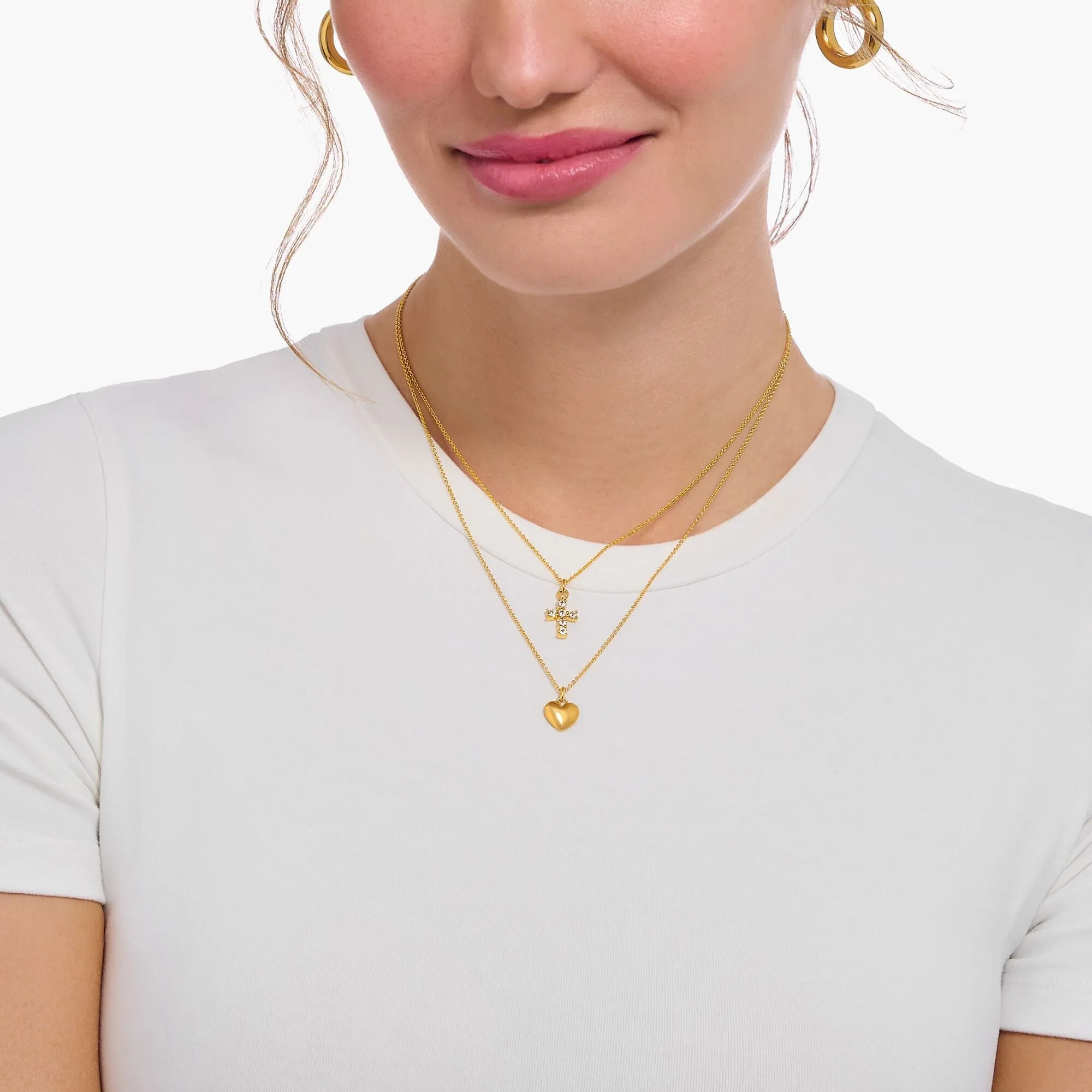 Thomas Sabo Schmuck Thomas Sabo Halskette mit goldbeschichtetem Sterling-Silber Herz