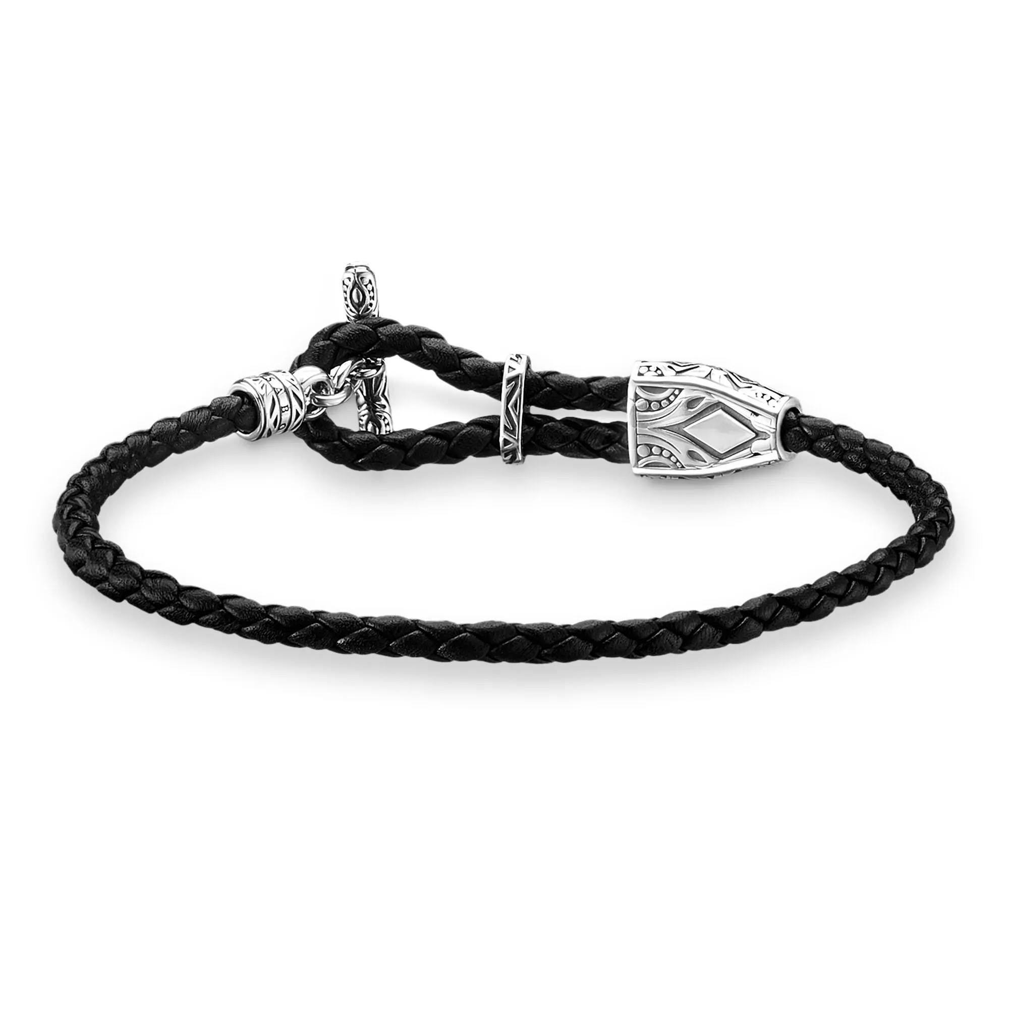 Thomas Sabo Schmuck Thomas Sabo Rebel At Heart Sterling Silber Schwarzer Zierknoten Geflochtenes Armband