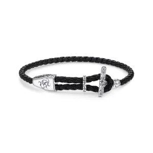 Thomas Sabo Schmuck Thomas Sabo Rebel At Heart Sterling Silber Schwarzer Zierknoten Geflochtenes Armband