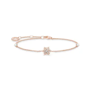 Thomas Sabo Schmuck Thomas Sabo Roségoldbeschichtetes Sterling Silber Schneeflocke Weiße Steine Armband