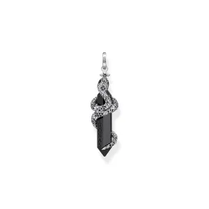 Thomas Sabo Schmuck Thomas Sabo Sterling Silber Geschwärzter Onyx mit Schlangen-Anhänger