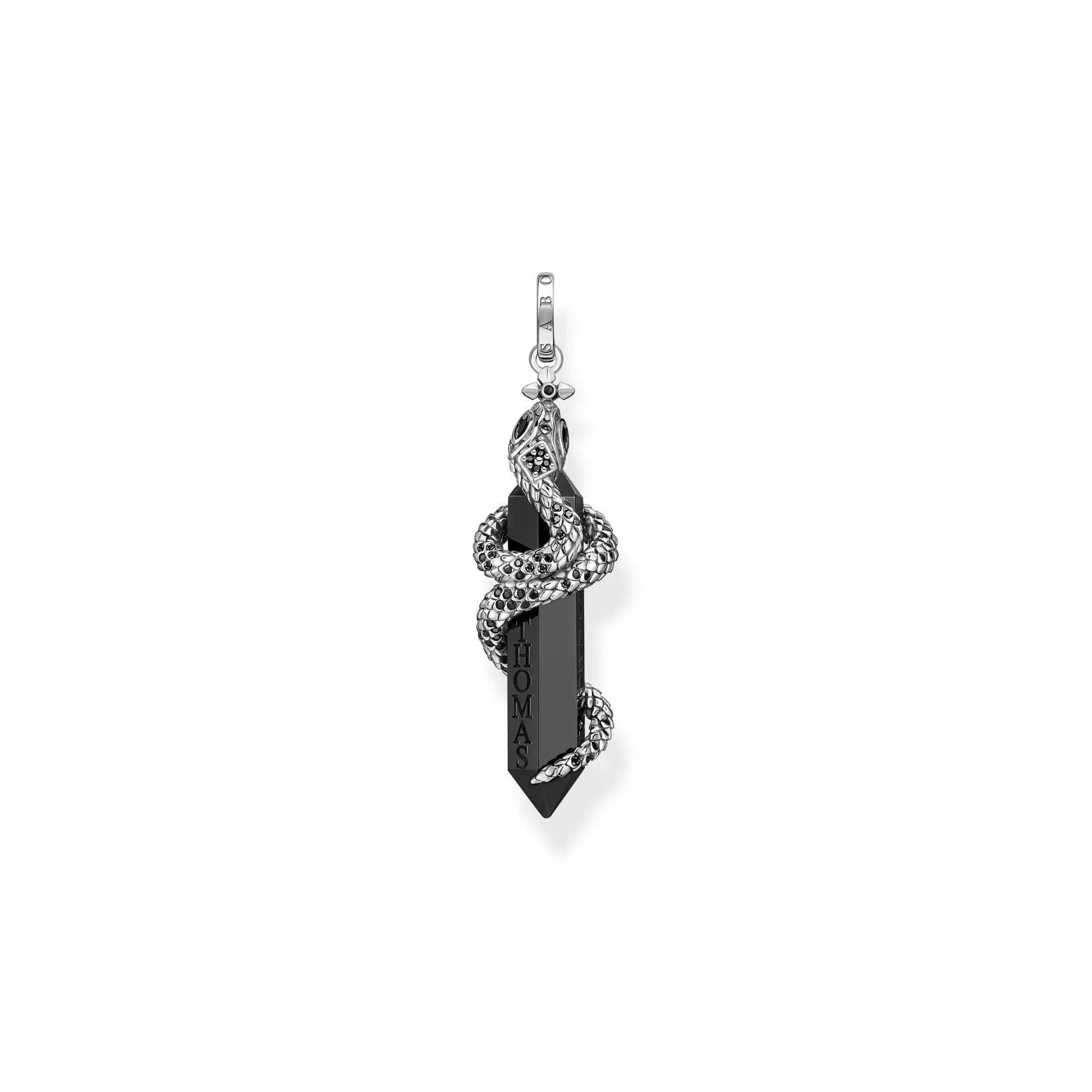 Thomas Sabo Schmuck Thomas Sabo Sterling Silber Geschwärzter Onyx mit Schlangen-Anhänger