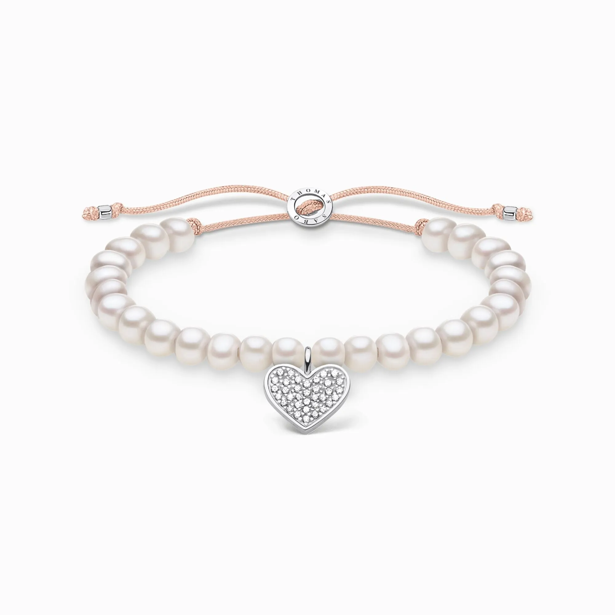 Thomas Sabo Schmuck Thomas Sabo Sterling Silber Perlenbesetztes Herz-Armband