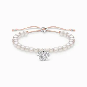 Thomas Sabo Schmuck Thomas Sabo Sterling Silber Perlenbesetztes Herz-Armband