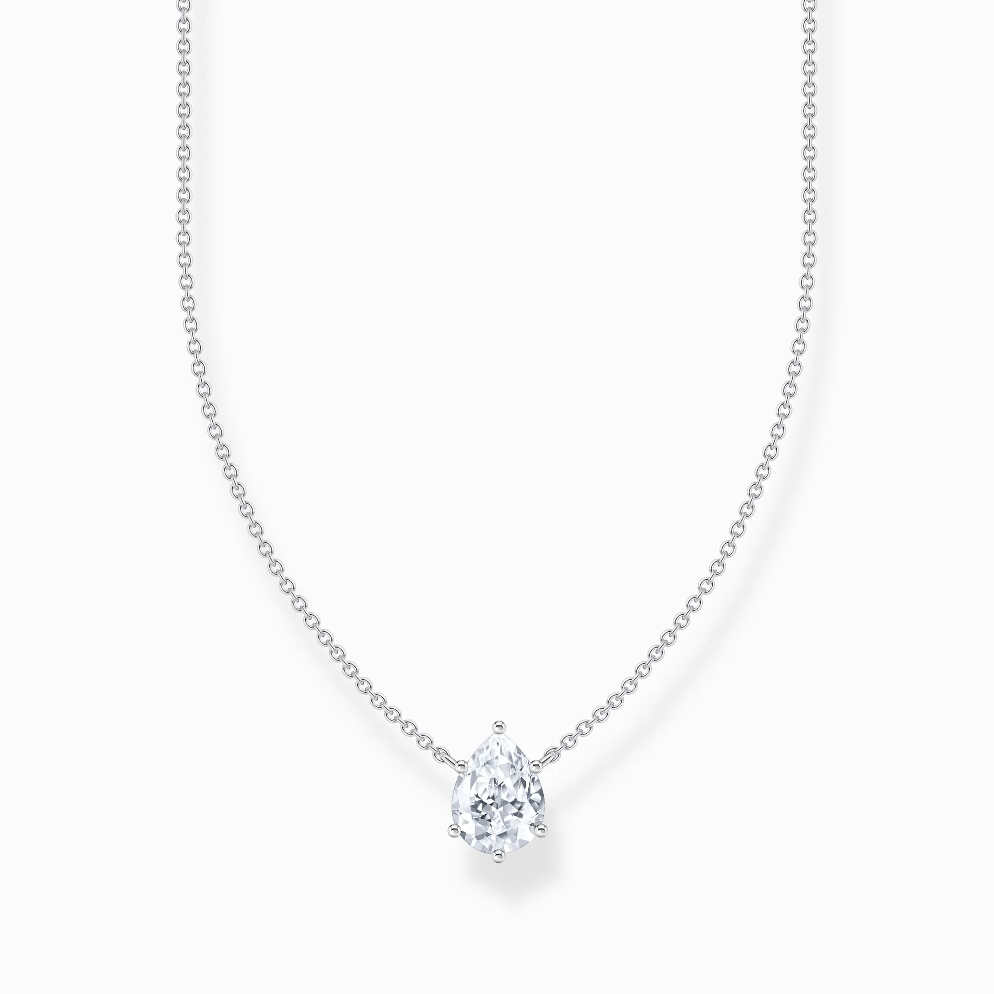 Thomas Sabo Schmuck Thomas Sabo Sterling Silber Träne Weiß Zirkonia Halskette