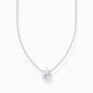 Thomas Sabo Schmuck Thomas Sabo Sterling Silber Träne Weiß Zirkonia Halskette