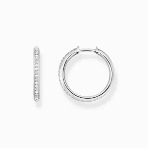 Thomas Sabo Schmuck Thomas Sabo Sterling Silber Weißer Stein Creolen