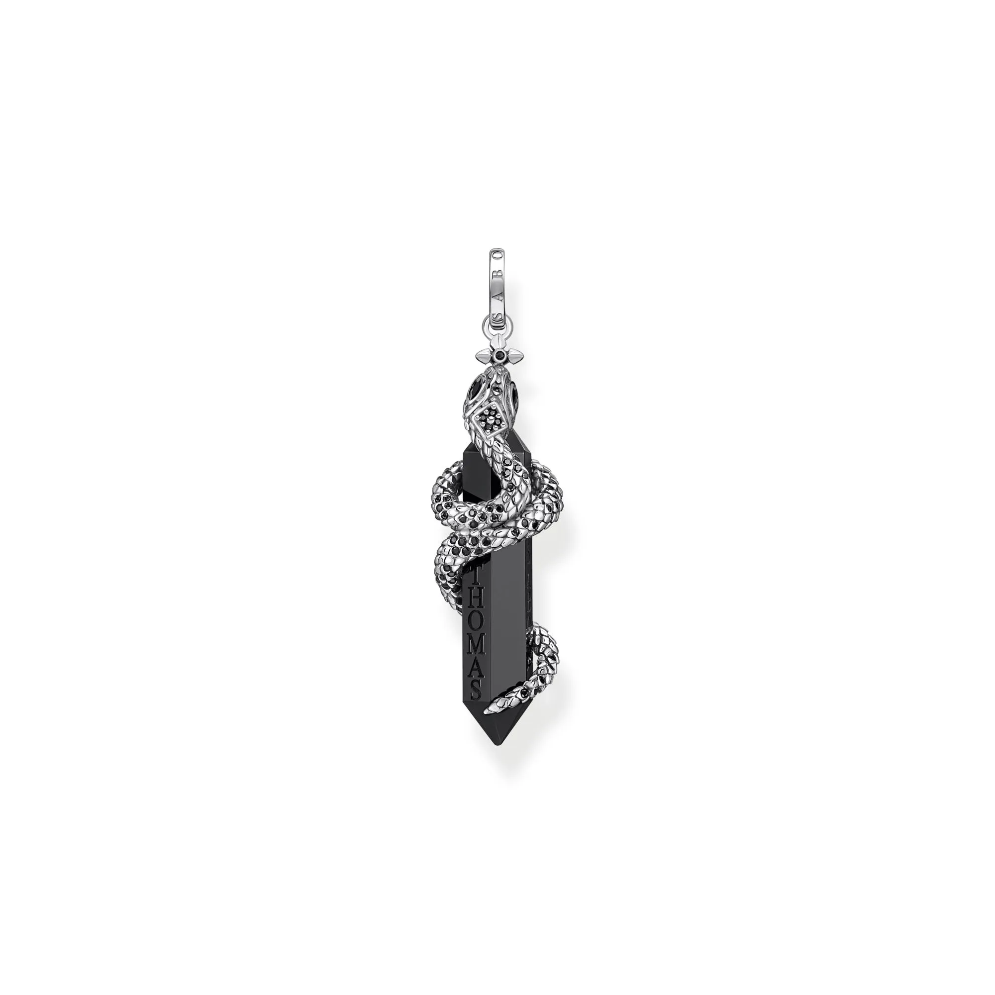 Thomas Sabo Herren Anhänger Schmuck Anhänger geschwärzter Onyx mit Schlange