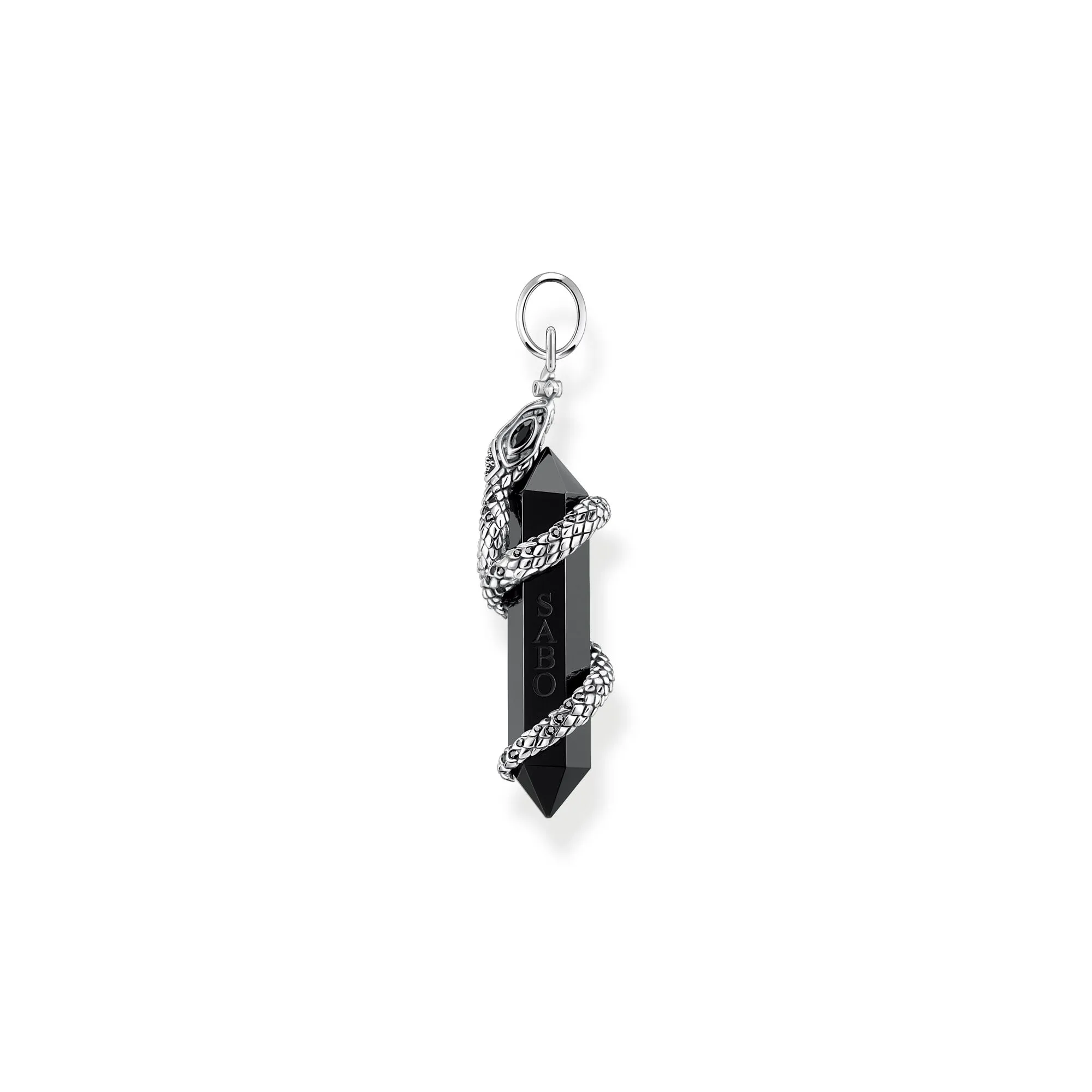 Thomas Sabo Herren Anhänger Schmuck Anhänger geschwärzter Onyx mit Schlange