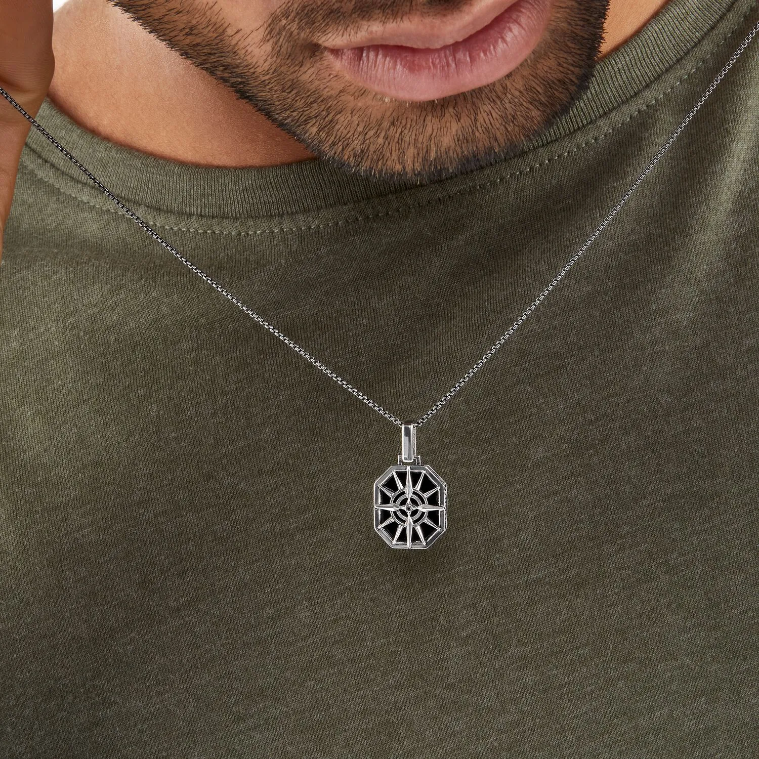 Thomas Sabo Herren Anhänger Schmuck Anhänger Kompass Silber