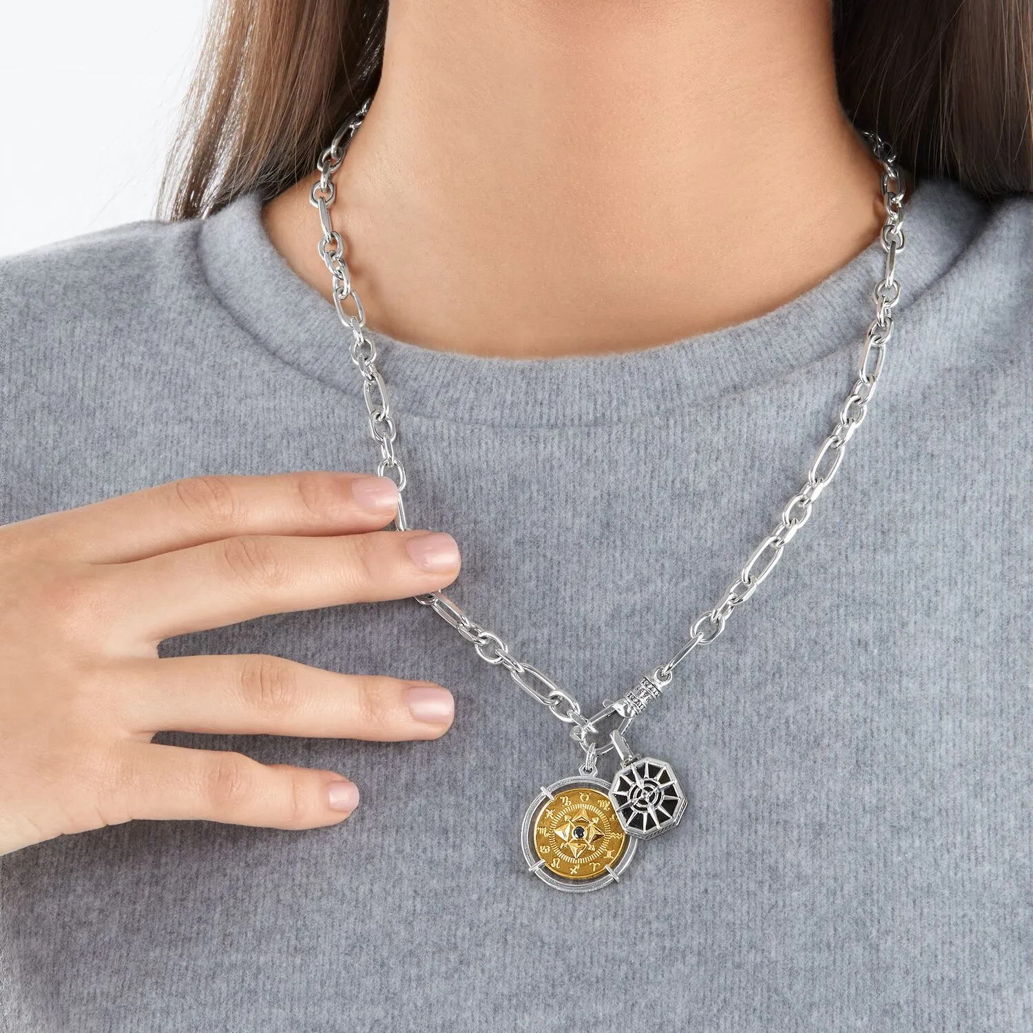 Thomas Sabo Herren Anhänger Schmuck Anhänger Kompass Silber