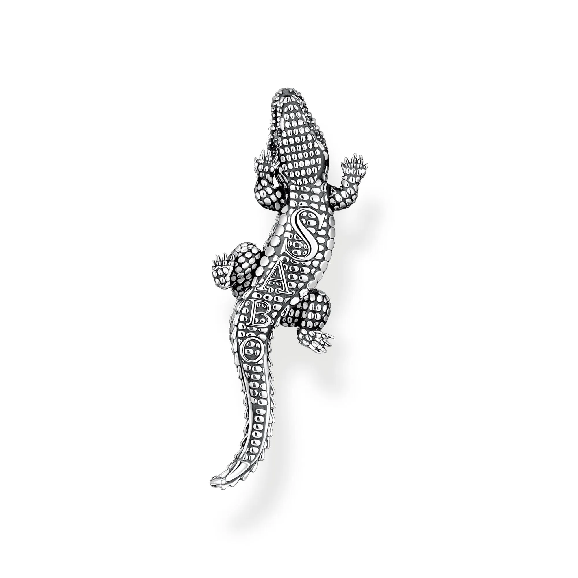 Thomas Sabo Herren Anhänger Schmuck Anhänger Krokodil mit Steinen silber geschwärzt