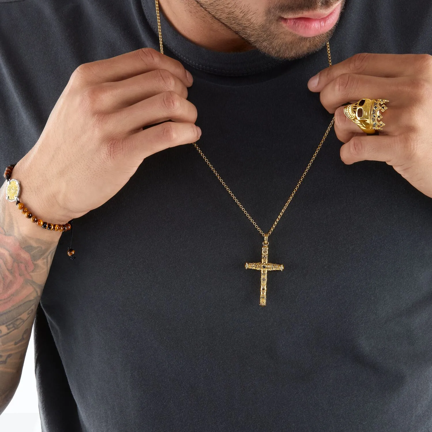 Thomas Sabo Herrenanhänger Schmuck Anhänger Kreuz Gold