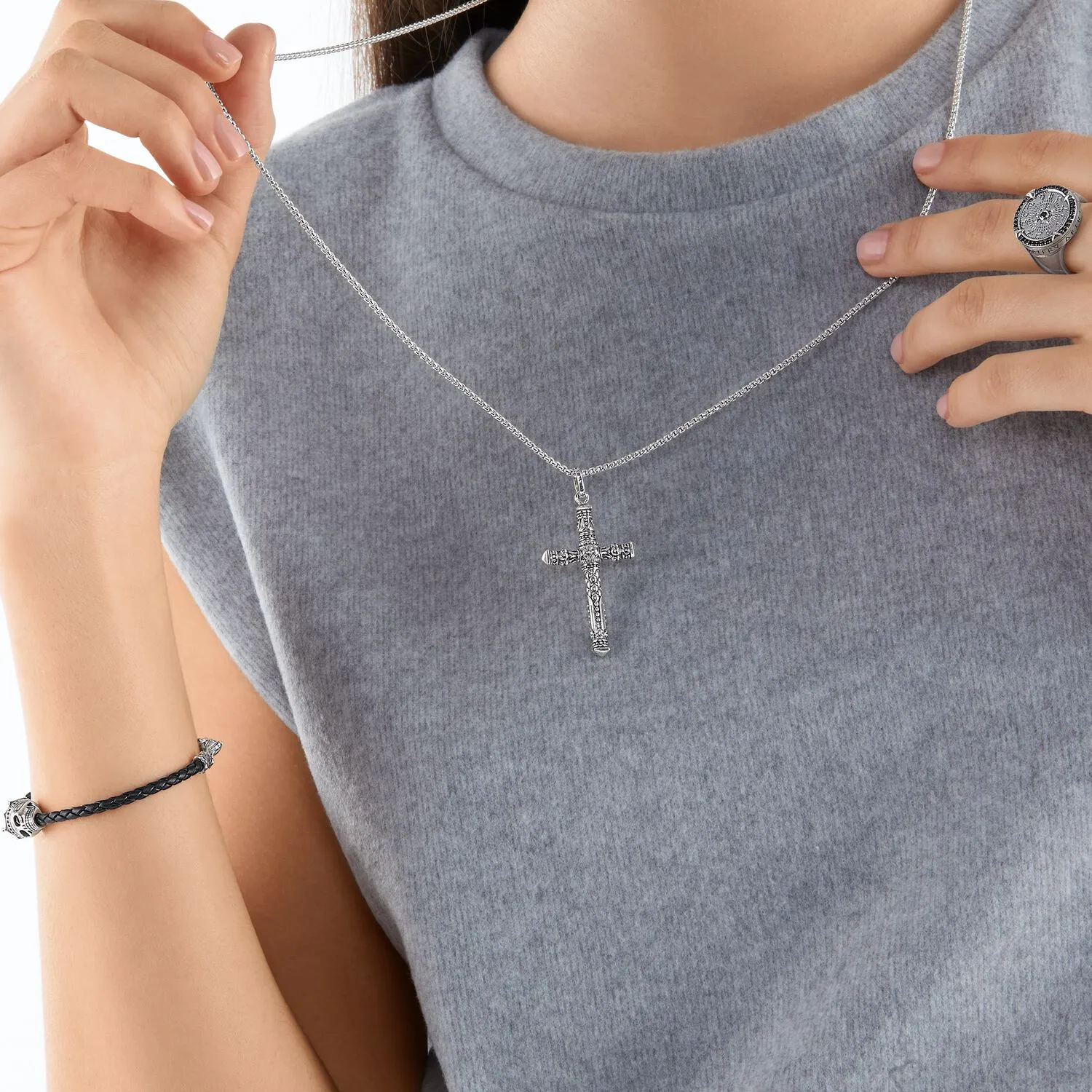 Thomas Sabo Herrenanhänger Schmuck Anhänger Kreuz Silber