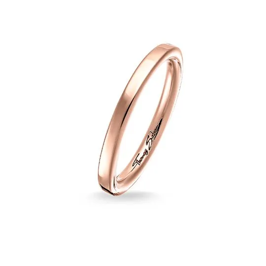 Thomas Sabo Ring mit Roségold-Beschichtung, schlichtes Band TR1979-415-12