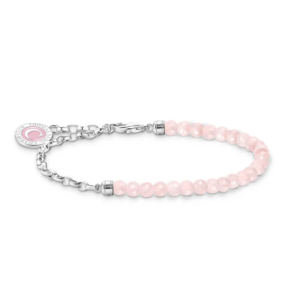 Thomas Sabo Silberschmuck Thomas Sabo Sterling Silber Charmista Rosenquarz 10-13cm Armband