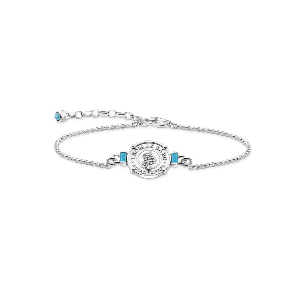 Thomas Sabo Silberschmuck Thomas Sabo Sterling Silber Mystic Island Münze Torq 16-19cm Armband