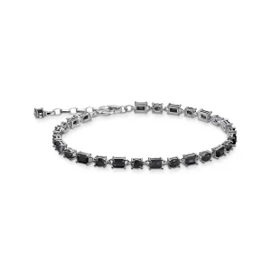 Thomas Sabo Damenarmband Schwarz oxidiertes Armband mit Zirkonia