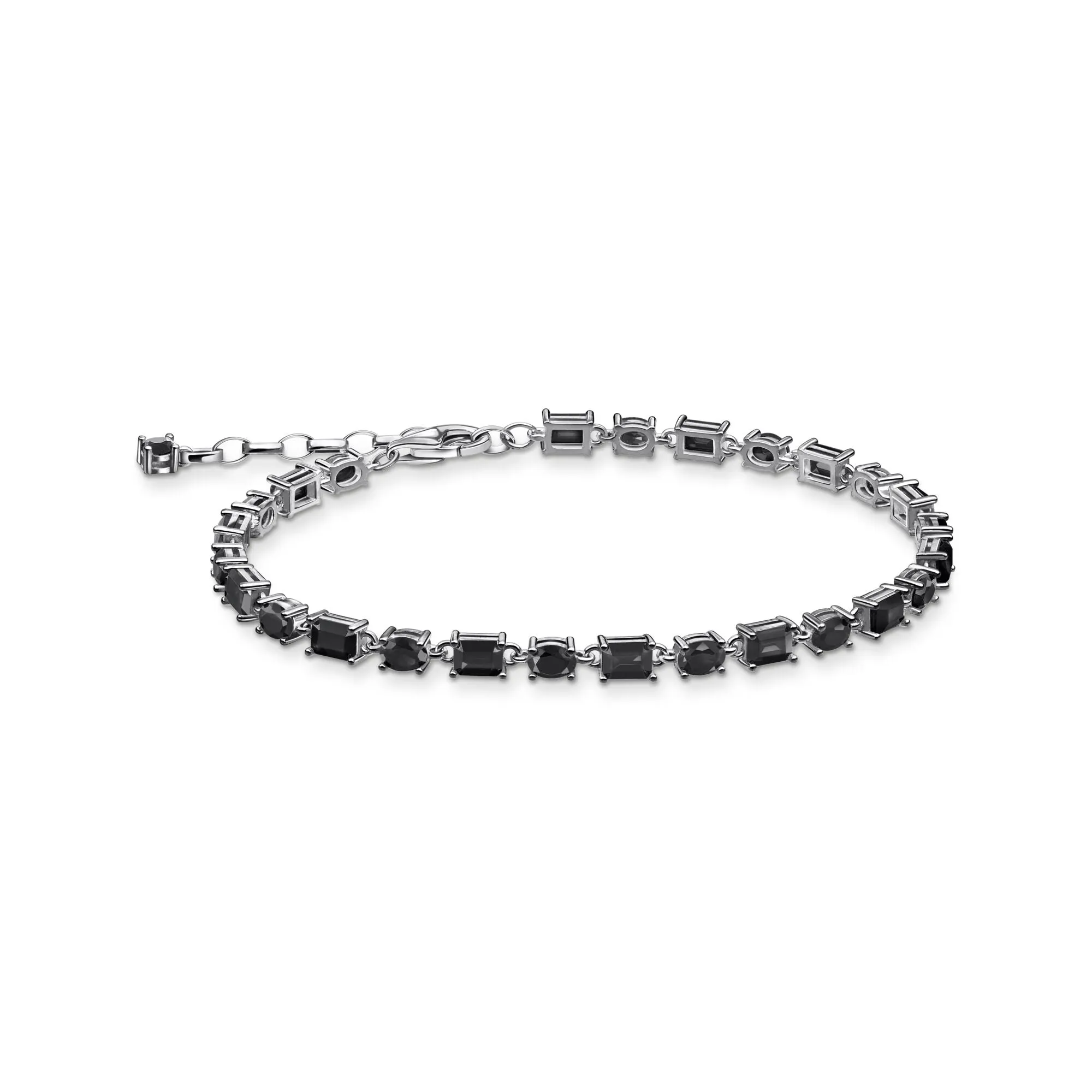 Thomas Sabo Damenarmband Schwarz oxidiertes Armband mit Zirkonia