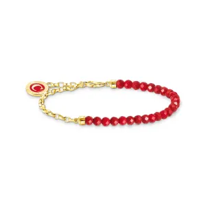 Thomas Sabo Damenarmband Mitglieder Charm-Armband mit roten Perlen