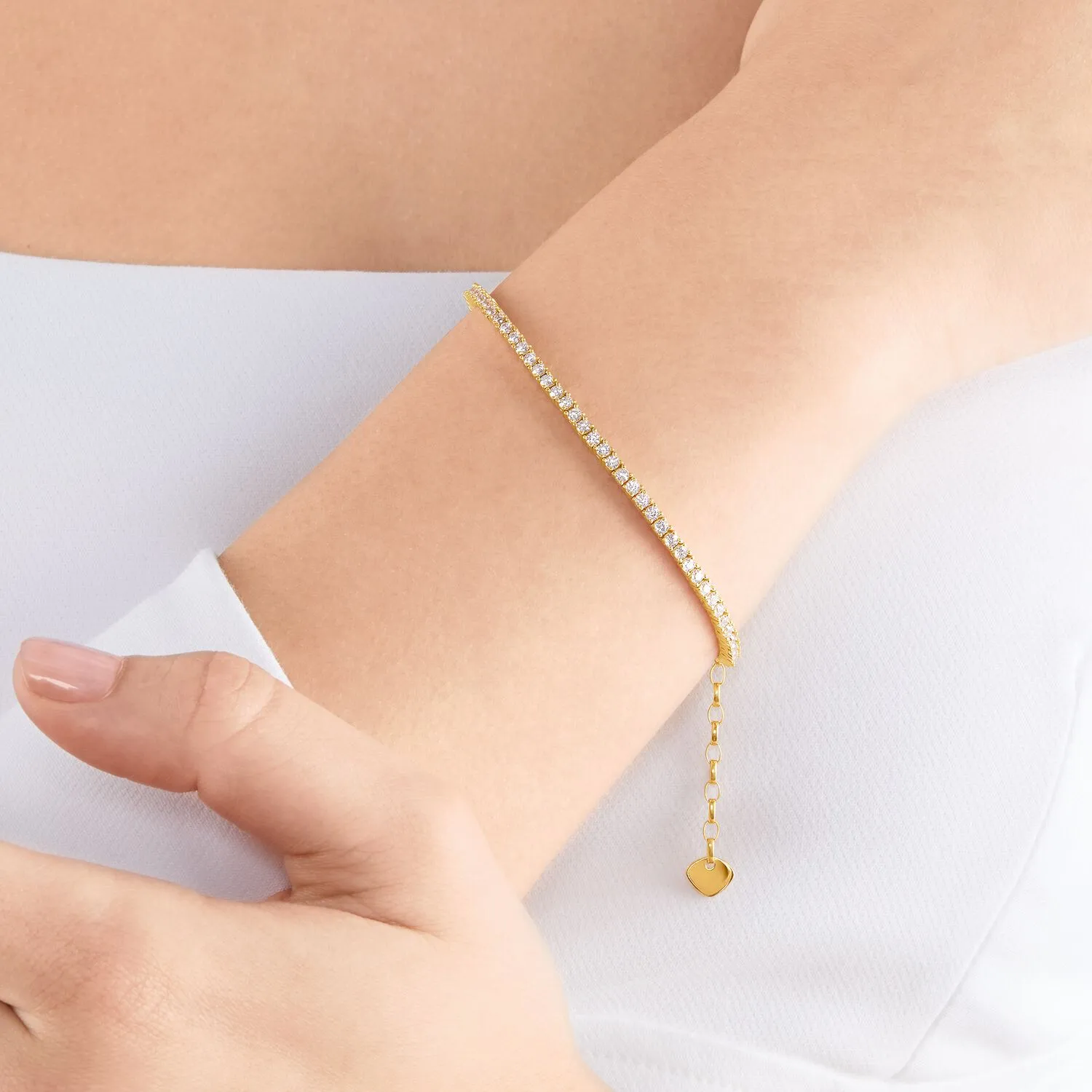 Thomas Sabo Damenarmbänder Tennisarmband Gold