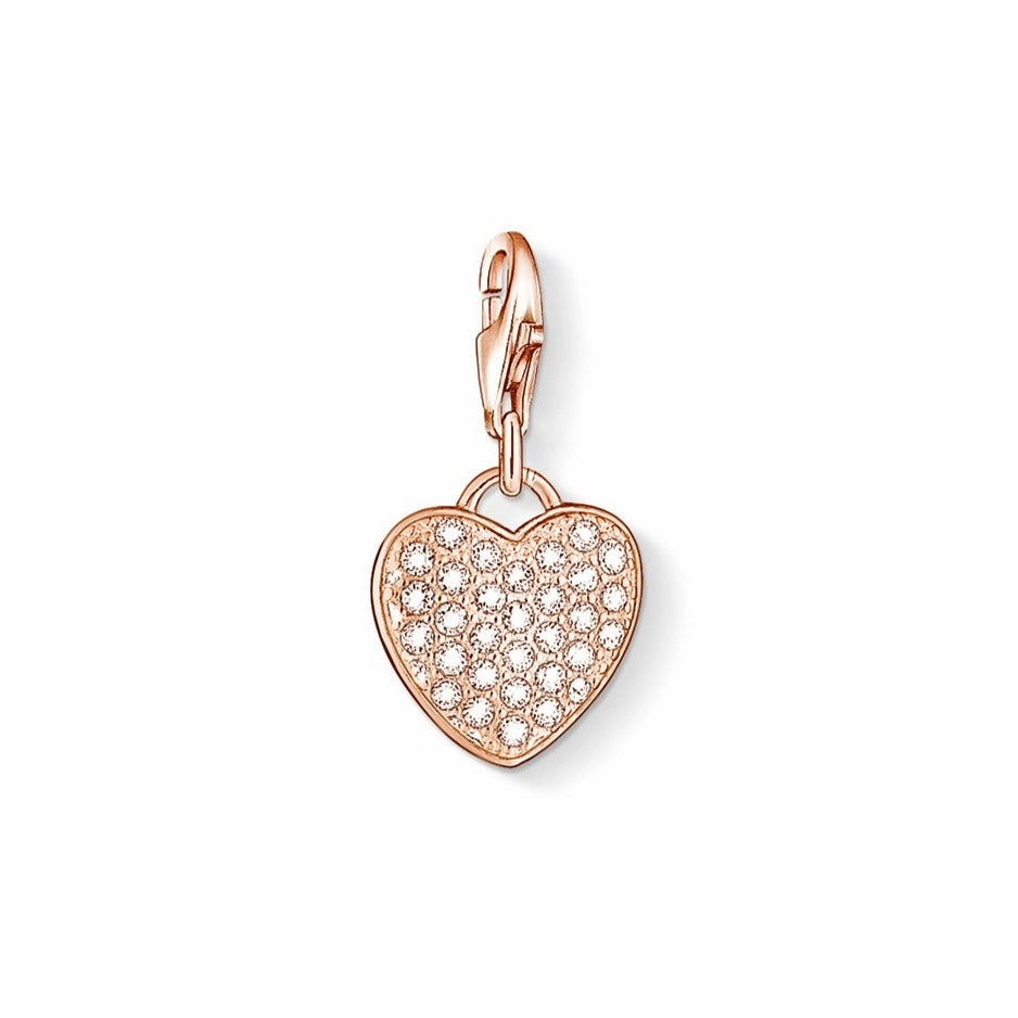 Thomas Sabo Rose Gold Cubic Zirconia Heart Charm 1021-416-14