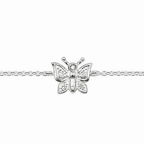 Thomas Sabo Silver Sweet Diamond Butterfly Bracelet A0004-153-14