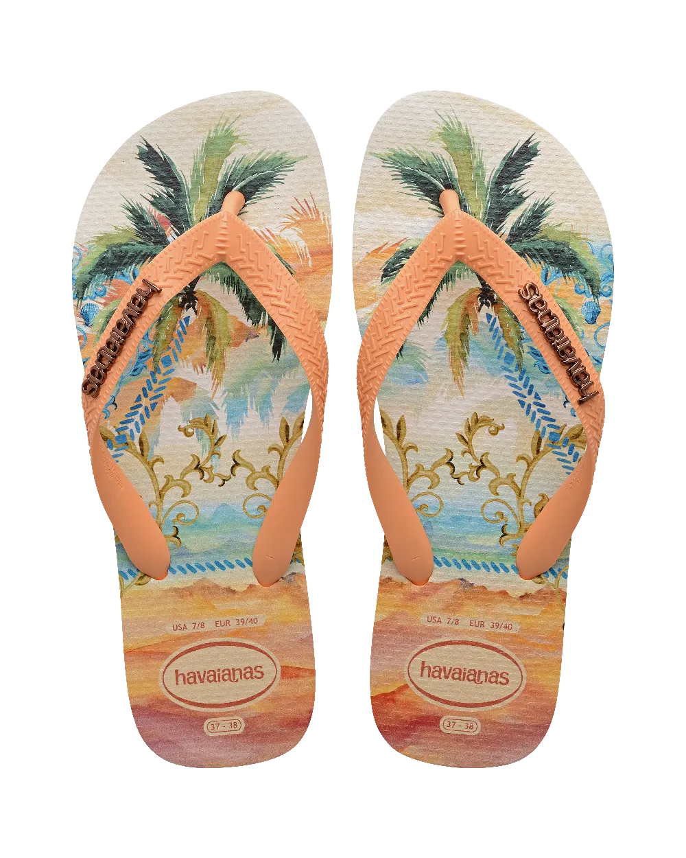 Top Tropical Vibes Flip-Flops in Pfirsich