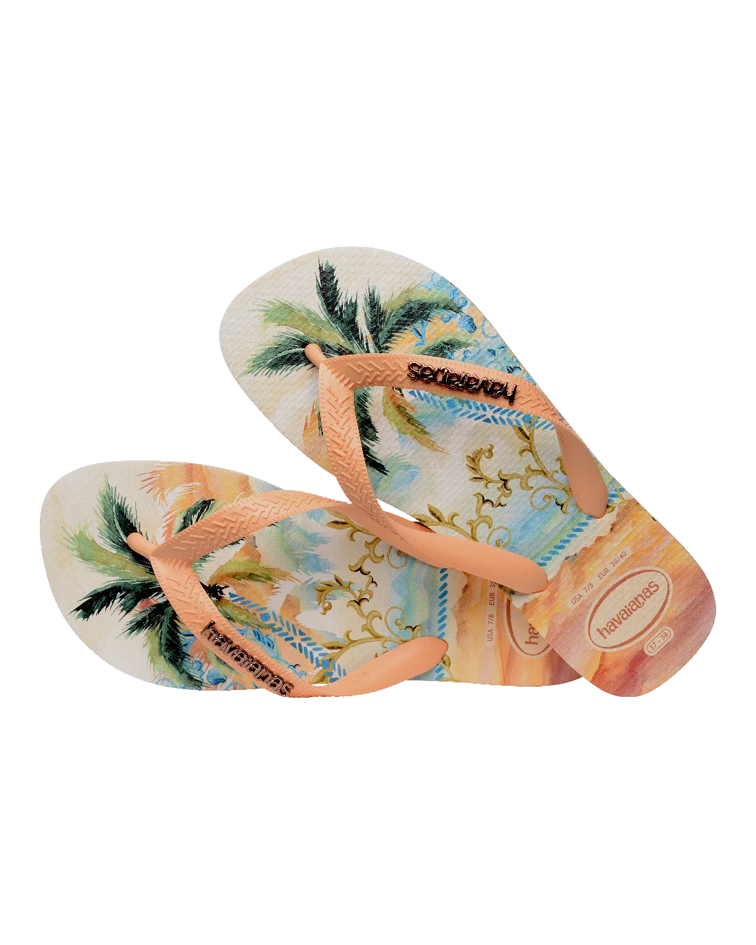 Top Tropical Vibes Flip-Flops in Pfirsich