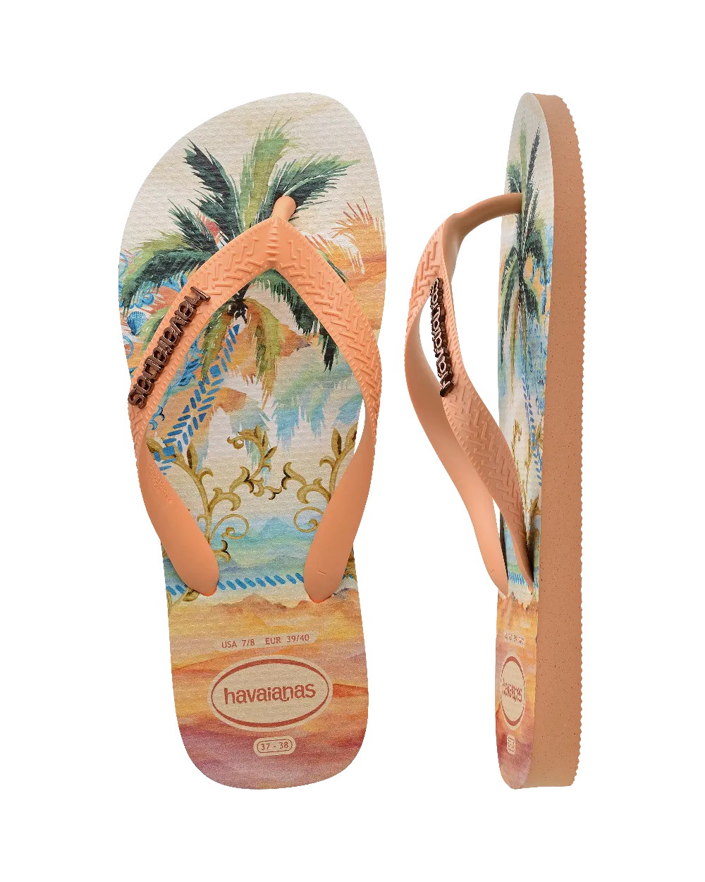 Top Tropical Vibes Flip-Flops in Pfirsich