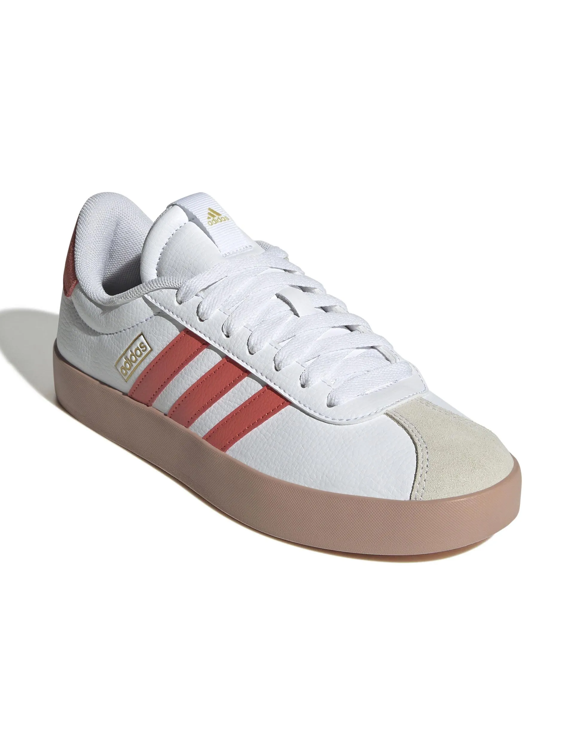 VL Court 3.0 Schuhe - Wolkenweiß/Vorgeliebtes Scharlachrot/Gold Metallic