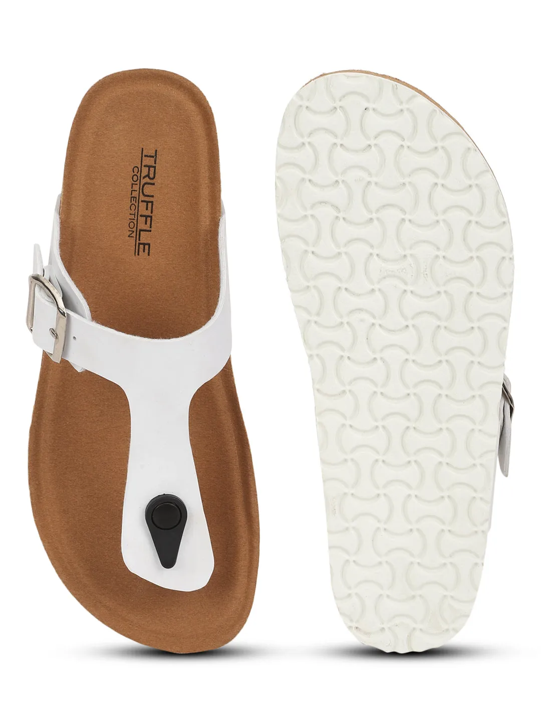Weiße PU-Kork-Latex-Einlegesohlen Flats (TC-070202-WHT)