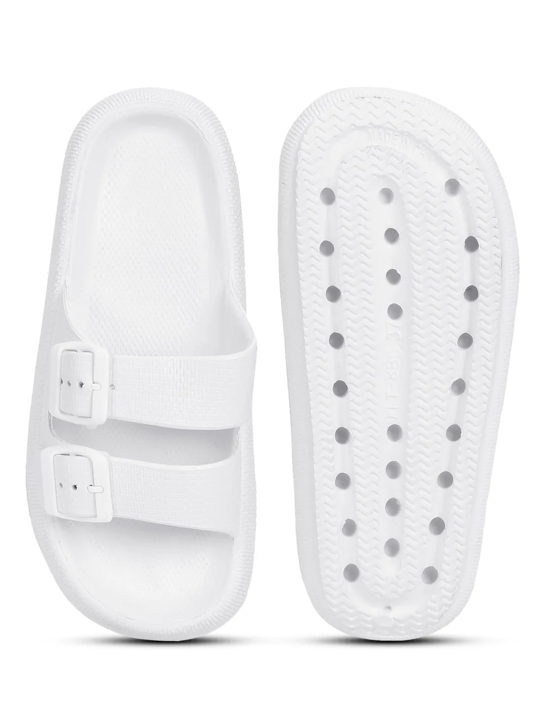Weiße PU Slip-On Flats (TC-RS3255-WHT)